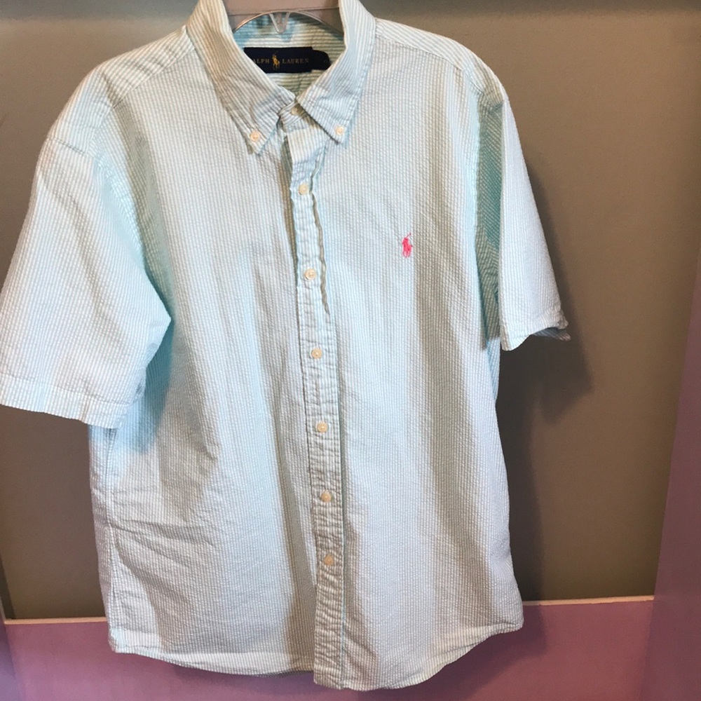 Ralph Lauren seersucker shirt! Size Medium